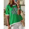 imageDokotoo Womens Tops Casual Summer Crewneck Short Sleeve Striped Color Block Knit High Low Trendy Pullover SweatersS Green 2