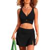 imageDokotoo Bikini Set for Women Swimsuits 2025 Swim Skirts with Removable Pads Bathing SuitBlack