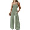 imageDokotoo Womens Casual Loose Overalls Jumpsuits One Piece Sleeveless Wide Leg Long Pant Rompers With PocketsLaurel Green