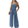 imageDokotoo Womens Casual Loose Overalls Jumpsuits One Piece Sleeveless Wide Leg Long Pant Rompers With PocketsLight Blue