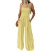 imageDokotoo Womens Casual Loose Overalls Jumpsuits One Piece Sleeveless Wide Leg Long Pant Rompers With PocketsYellow