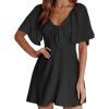 imageDokotoo Womens Dresses 2025 Summer Fall Deep V Neck Elegant Bow tie Mini Dress SXLA Black