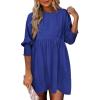 imageDokotoo Womens Summer Dresses Casual Tunic Dress Short Sleeve Crew Neck Flowy Babydoll DressDark Blue