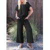 imageDokotoo 2 Piece Sets for Women Casual Short Sleeve Summer Tops and High Rise Wide Leg Pants Lounge SetsBlack