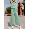 imageDokotoo 2 Piece Sets for Women Casual Short Sleeve Summer Tops and High Rise Wide Leg Pants Lounge SetsGreen