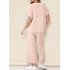 imageDokotoo 2 Piece Sets for Women Casual Short Sleeve Summer Tops and High Rise Wide Leg Pants Lounge SetsKhaki
