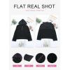 imageDokotoo Hoodies for Women 2024 Fashion Fall V Neck Button Down Long Sleeve Hooded Sweatshirts TopsBlack