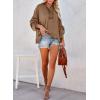 imageDokotoo Hoodies for Women 2024 Fashion Fall V Neck Button Down Long Sleeve Hooded Sweatshirts TopsBrown