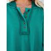 imageDokotoo Hoodies for Women 2024 Fashion Fall V Neck Button Down Long Sleeve Hooded Sweatshirts TopsGreen