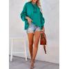 imageDokotoo Hoodies for Women 2024 Fashion Fall V Neck Button Down Long Sleeve Hooded Sweatshirts TopsGreen