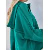 imageDokotoo Hoodies for Women 2024 Fashion Fall V Neck Button Down Long Sleeve Hooded Sweatshirts TopsGreen