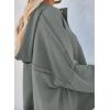 imageDokotoo Hoodies for Women 2024 Fashion Fall V Neck Button Down Long Sleeve Hooded Sweatshirts TopsGrey
