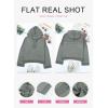 imageDokotoo Hoodies for Women 2024 Fashion Fall V Neck Button Down Long Sleeve Hooded Sweatshirts TopsGrey