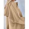imageDokotoo Hoodies for Women 2024 Fashion Fall V Neck Button Down Long Sleeve Hooded Sweatshirts TopsKhaki