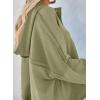 imageDokotoo Hoodies for Women 2024 Fashion Fall V Neck Button Down Long Sleeve Hooded Sweatshirts TopsLight Green