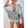 imageDokotoo Hoodies for Women 2024 Fashion Fall V Neck Button Down Long Sleeve Hooded Sweatshirts TopsLight Grey