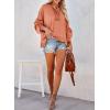 imageDokotoo Hoodies for Women 2024 Fashion Fall V Neck Button Down Long Sleeve Hooded Sweatshirts TopsOrange 2