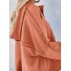 imageDokotoo Hoodies for Women 2024 Fashion Fall V Neck Button Down Long Sleeve Hooded Sweatshirts TopsOrange 2