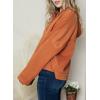 imageDokotoo Hoodies for Women 2024 Fashion Fall V Neck Button Down Long Sleeve Hooded Sweatshirts TopsOrange