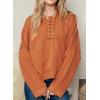 imageDokotoo Hoodies for Women 2024 Fashion Fall V Neck Button Down Long Sleeve Hooded Sweatshirts TopsOrange