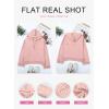 imageDokotoo Hoodies for Women 2024 Fashion Fall V Neck Button Down Long Sleeve Hooded Sweatshirts TopsPink
