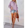 imageDokotoo Hoodies for Women 2024 Fashion Fall V Neck Button Down Long Sleeve Hooded Sweatshirts TopsPurple