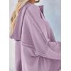 imageDokotoo Hoodies for Women 2024 Fashion Fall V Neck Button Down Long Sleeve Hooded Sweatshirts TopsPurple