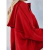 imageDokotoo Hoodies for Women 2024 Fashion Fall V Neck Button Down Long Sleeve Hooded Sweatshirts TopsRed