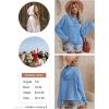 imageDokotoo Hoodies for Women 2024 Fashion Fall V Neck Button Down Long Sleeve Hooded Sweatshirts TopsSky Blue