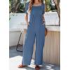 imageDokotoo Jumpsuits for Women 2025 Summer Lantern Sleeves Rompers Wide Leg Casual Overalls with PocketsChambray