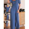 imageDokotoo Jumpsuits for Women 2025 Summer Lantern Sleeves Rompers Wide Leg Casual Overalls with PocketsChambray