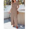 imageDokotoo Jumpsuits for Women 2025 Summer Lantern Sleeves Rompers Wide Leg Casual Overalls with PocketsPale Khaki