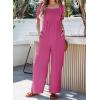 imageDokotoo Jumpsuits for Women 2025 Summer Lantern Sleeves Rompers Wide Leg Casual Overalls with PocketsRose