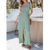 imageDokotoo Jumpsuits for Women 2025 Summer Lantern Sleeves Rompers Wide Leg Casual Overalls with PocketsSage Green