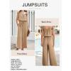 imageDokotoo Jumpsuits for Women 2025 Summer Ruffle Sleeves Square Neck Rompers Drawstring Overalls with PocketsApricot