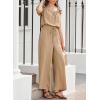 imageDokotoo Jumpsuits for Women 2025 Summer Ruffle Sleeves Square Neck Rompers Drawstring Overalls with PocketsApricot