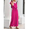 imageDokotoo Jumpsuits for Women 2025 Summer Ruffle Sleeves Square Neck Rompers Drawstring Overalls with PocketsRose