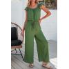 imageDokotoo Jumpsuits for Women 2025 Summer Ruffle Sleeves Square Neck Rompers Drawstring Overalls with PocketsVineyard