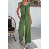 imageDokotoo Jumpsuits for Women 2025 Summer Ruffle Sleeves Square Neck Rompers Drawstring Overalls with PocketsVineyard