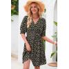 imageDokotoo Summer Dresses for Women 2025 Sexy Wrap V Neck Short Puff Sleeve Elegant Floral Smocked Waist Flowy Mini DressBlack