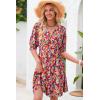 imageDokotoo Summer Dresses for Women 2025 Sexy Wrap V Neck Short Puff Sleeve Elegant Floral Smocked Waist Flowy Mini DressRose