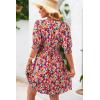 imageDokotoo Summer Dresses for Women 2025 Sexy Wrap V Neck Short Puff Sleeve Elegant Floral Smocked Waist Flowy Mini DressRose