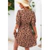 imageDokotoo Summer Dresses for Women 2025 Sexy Wrap V Neck Short Puff Sleeve Elegant Floral Smocked Waist Flowy Mini DressYellow