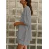 imageDokotoo Summer Two Piece Sets for Women Casual Short Sleeve Shirts and Drawstring Shorts Lounge SetsGrey