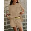 imageDokotoo Summer Two Piece Sets for Women Casual Short Sleeve Shirts and Drawstring Shorts Lounge SetsKhaki