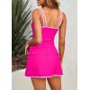 imageDokotoo Tankini Swimsuits for Women 2025 Two Piece Bathing Suits Tummy Control Ruched Swim Suits with SkirtBright Pink