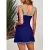 imageDokotoo Tankini Swimsuits for Women 2025 Two Piece Bathing Suits Tummy Control Ruched Swim Suits with SkirtNavy Blue