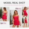 imageDokotoo Tankini Swimsuits for Women 2025 Two Piece Bathing Suits Tummy Control Ruched Swim Suits with SkirtRed