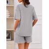 imageDokotoo Womens 2 Piece Loungewear Sets Casual Short Sleeve Womens Tops Drawstring Shorts Pants Waffle Knit SetsLight Grey