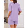 imageDokotoo Womens 2 Piece Loungewear Sets Casual Short Sleeve Womens Tops Drawstring Shorts Pants Waffle Knit SetsOrchid Petal